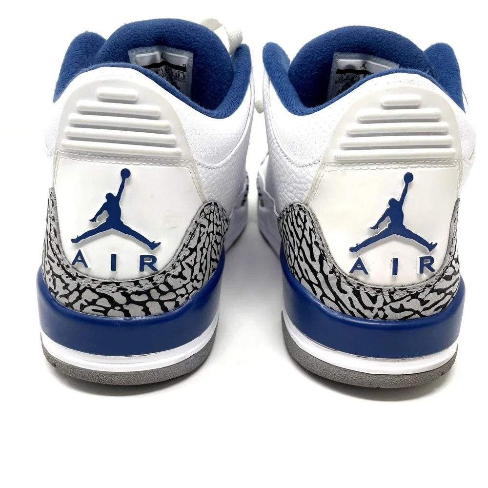 Nike Air Jordan Retro 3 True Blue Men 10.5 White Iconic Sneakers 2011 136064-104